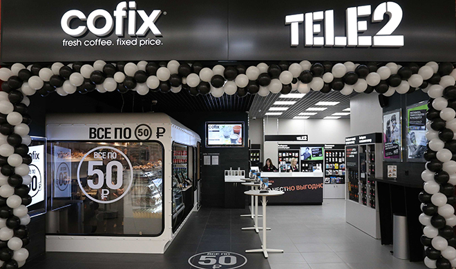 Tele2 и Cofix открывают первую в России digital-кофейню