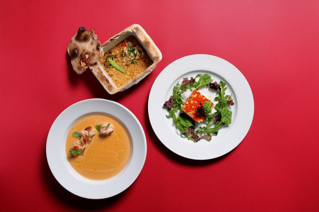 Set Accenti - Salad s crabom, avocado i svejim ogurchon - Bisk iz crabov - Rizotto s crabom in Crosta (2).jpg